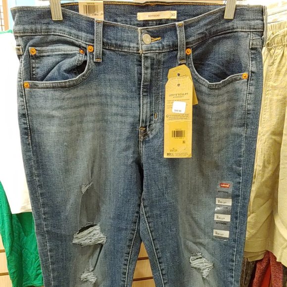 Levi's Denim - Womens Levi's Mid-Rise Boyfriend Distressed Jeans